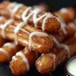 Crispy Funnel Cake Sticks with Cinnamon Glaze