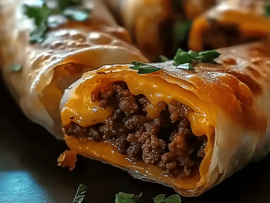 Cheeseburger Egg Rolls