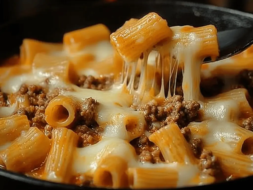 Delicious Rigatoni with Ground Beef and Cheese