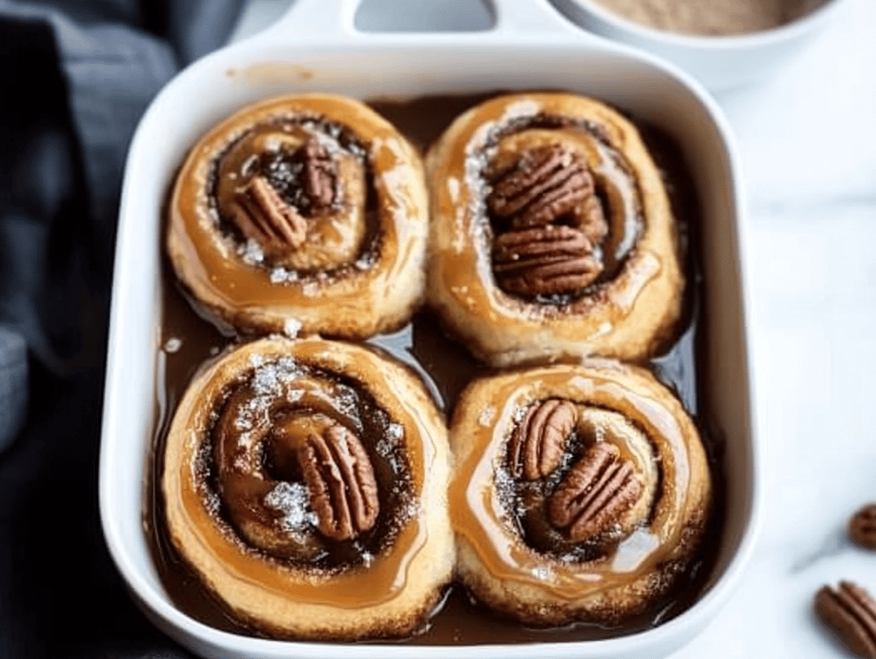 Delicious Caramel Pecan Cinnamon Rolls
