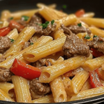 Delicious Philly Cheesesteak Pasta Recipe