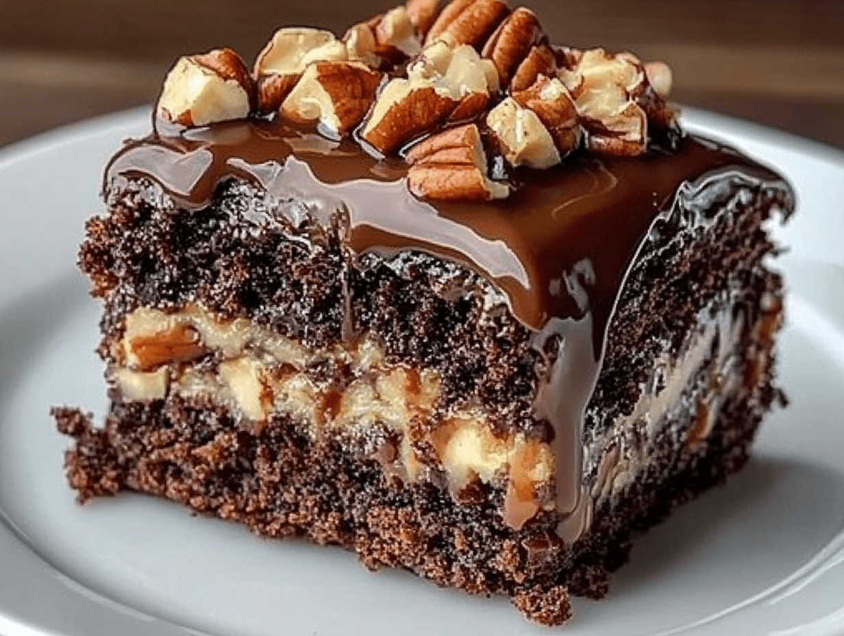 Decadent German Chocolate Poke Cake