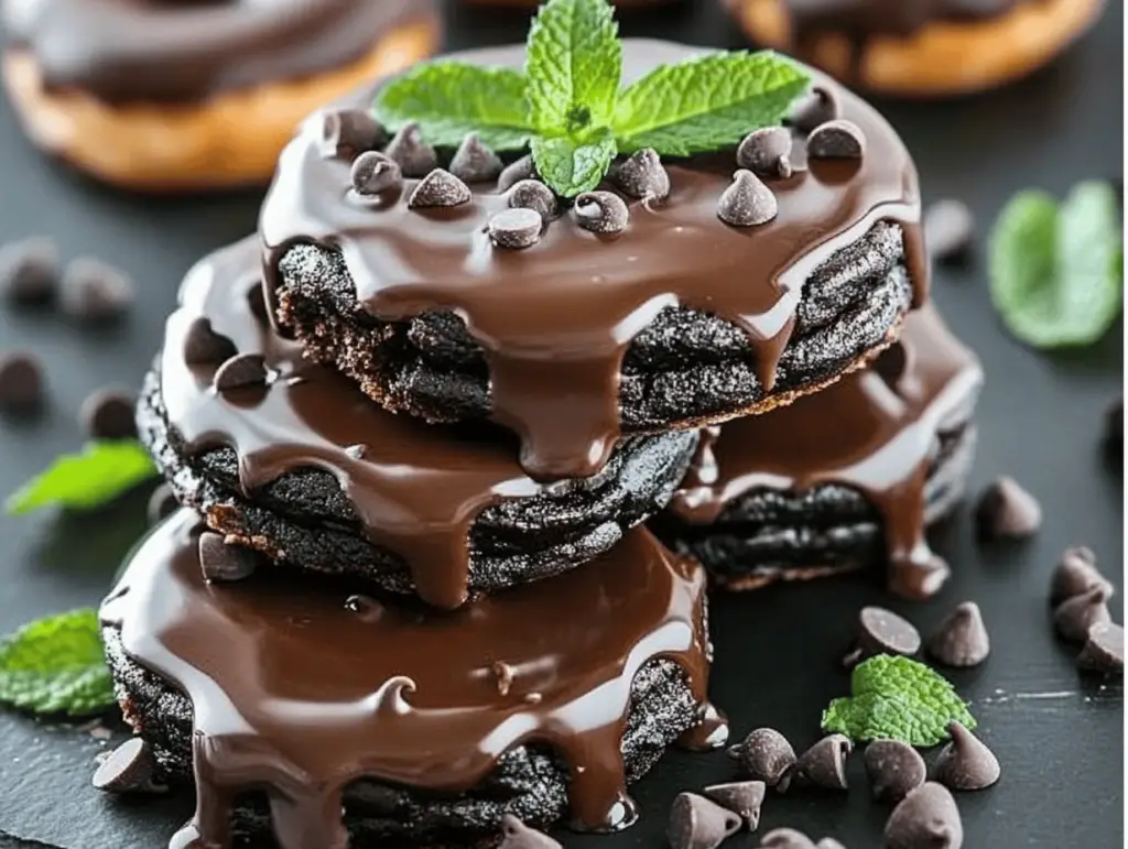 Fudgy Mint Chocolate No-Bake Cookies