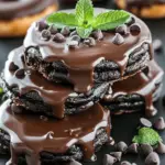 Fudgy Mint Chocolate No-Bake Cookies