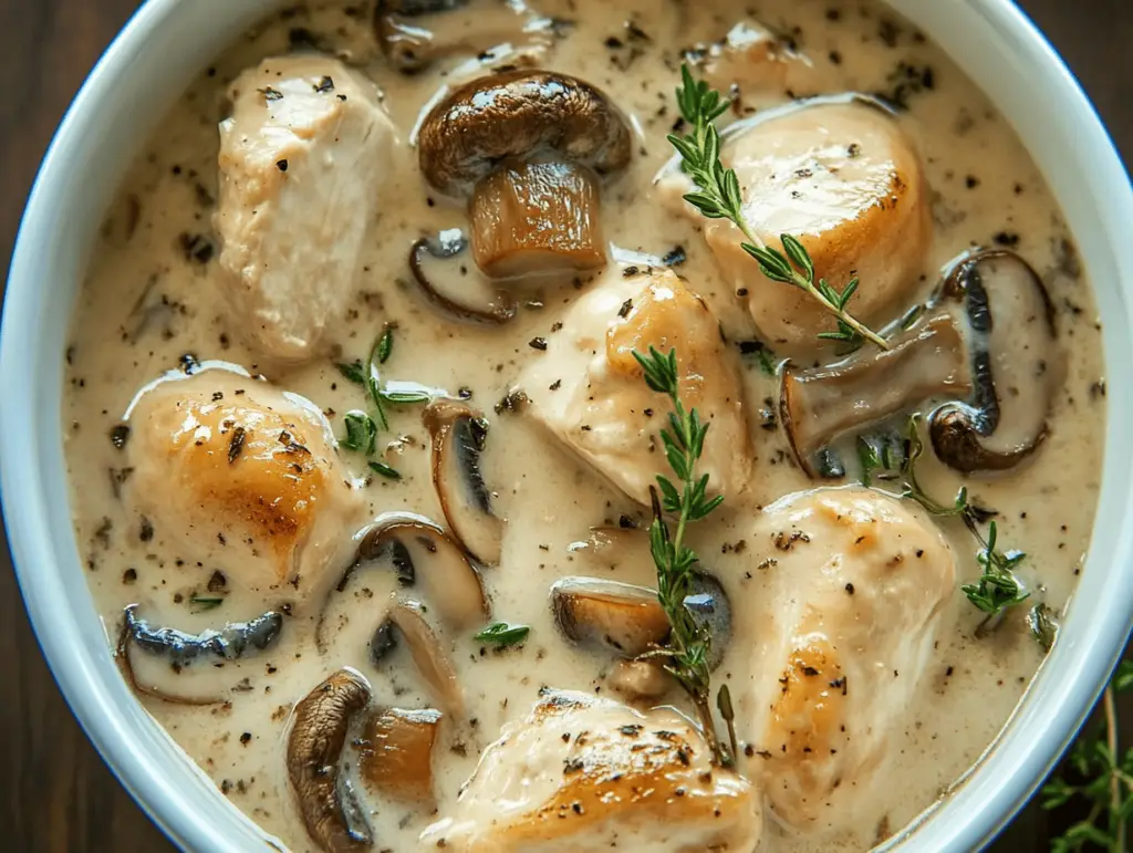 Deliciously Creamy Mushroom Chicken and Wild Rice Soup