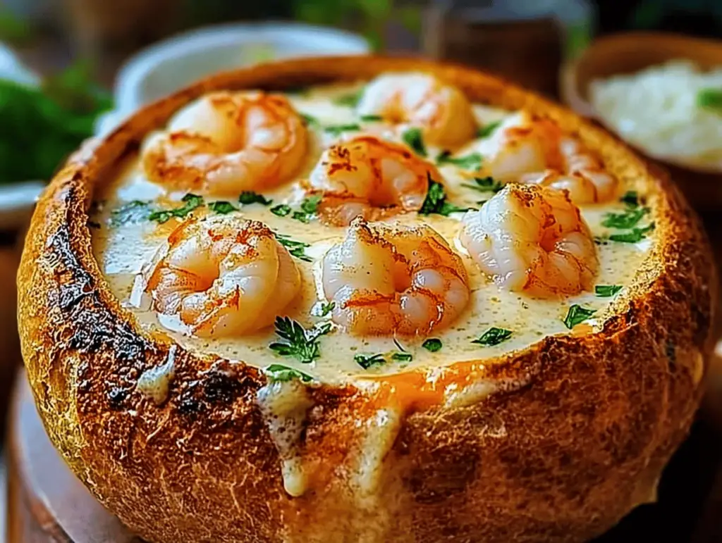 Stuffed Seafood Soup Bread Bowl