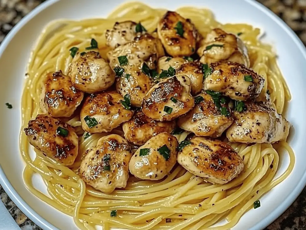 Garlic Butter Chicken with Lemon Parmesan Pasta