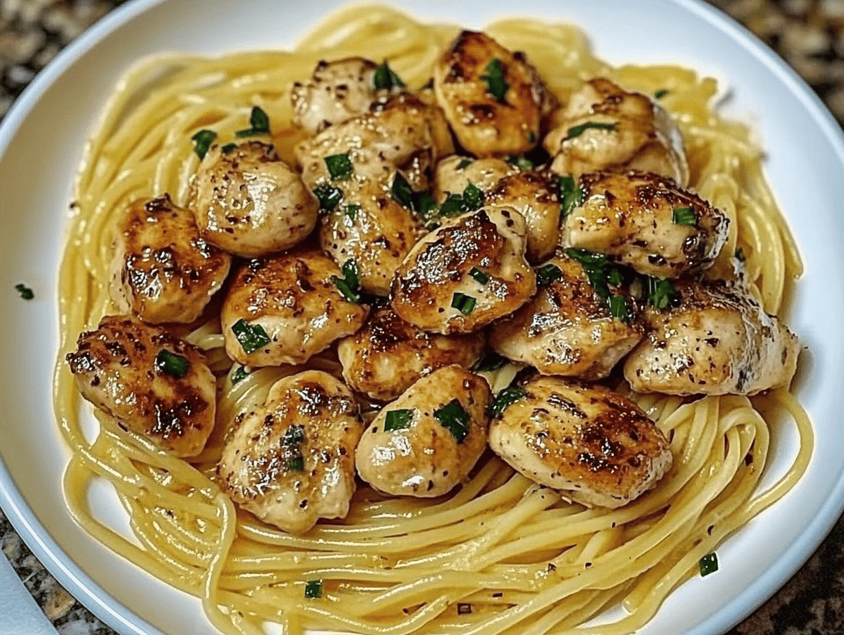 Garlic Butter Chicken with Lemon Parmesan Pasta
