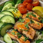 Lemon Herb Salmon and Avocado Quinoa Bowl