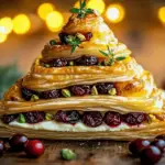 Festive Cranberry & Pistachio Brie Puff Pastry Christmas Tree