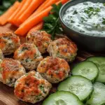 Delicious Greek Chicken Meatballs with Homemade Tzatziki