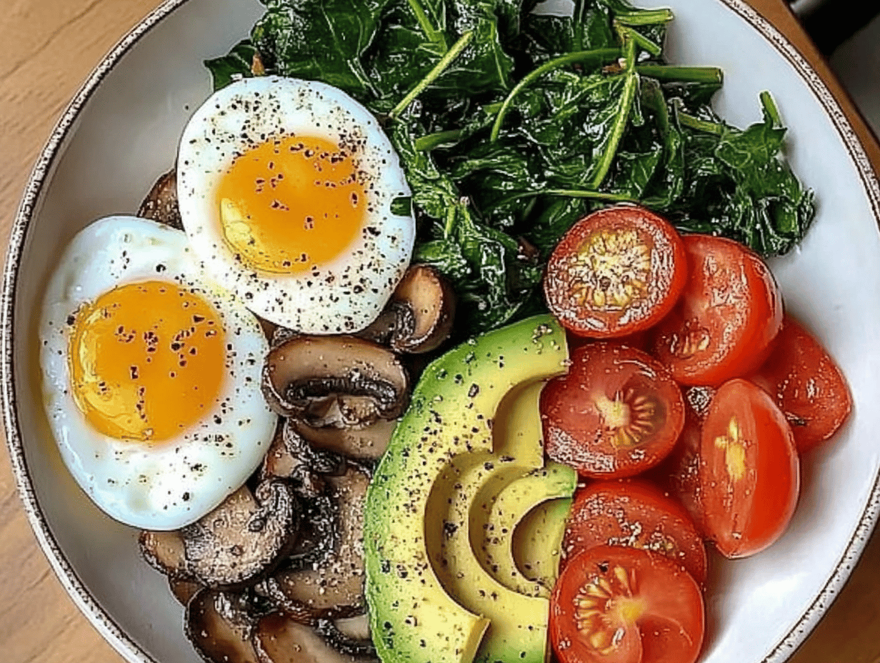 Mushroom and Avocado Breakfast Plate