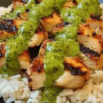 Delicious Peruvian Chicken & Rice with Zesty Green Sauce