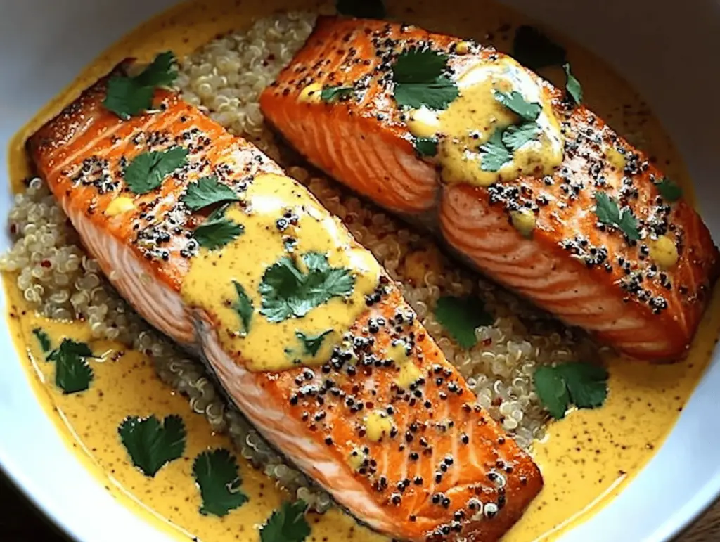 Coconut Curry Salmon with Coconut Quinoa