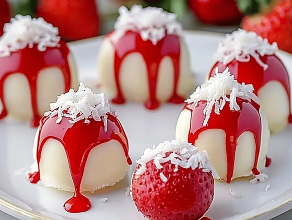 White Chocolate Strawberry Cheesecake Bites