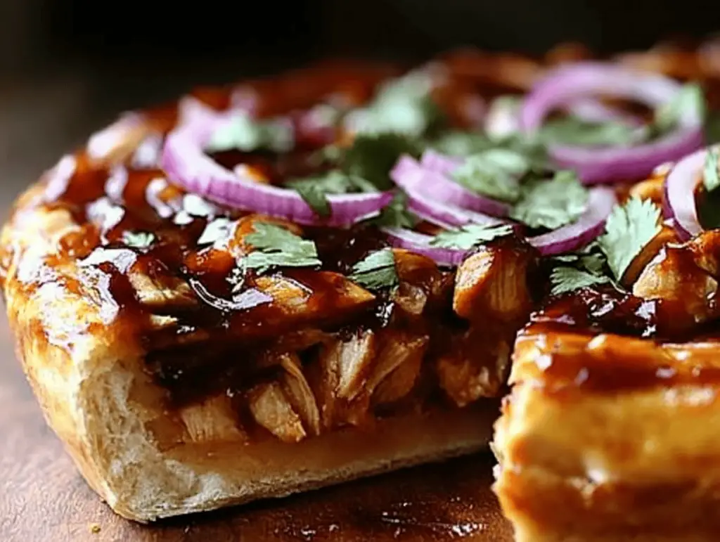 BBQ Chicken & Caramelized Onion Pizza Pie