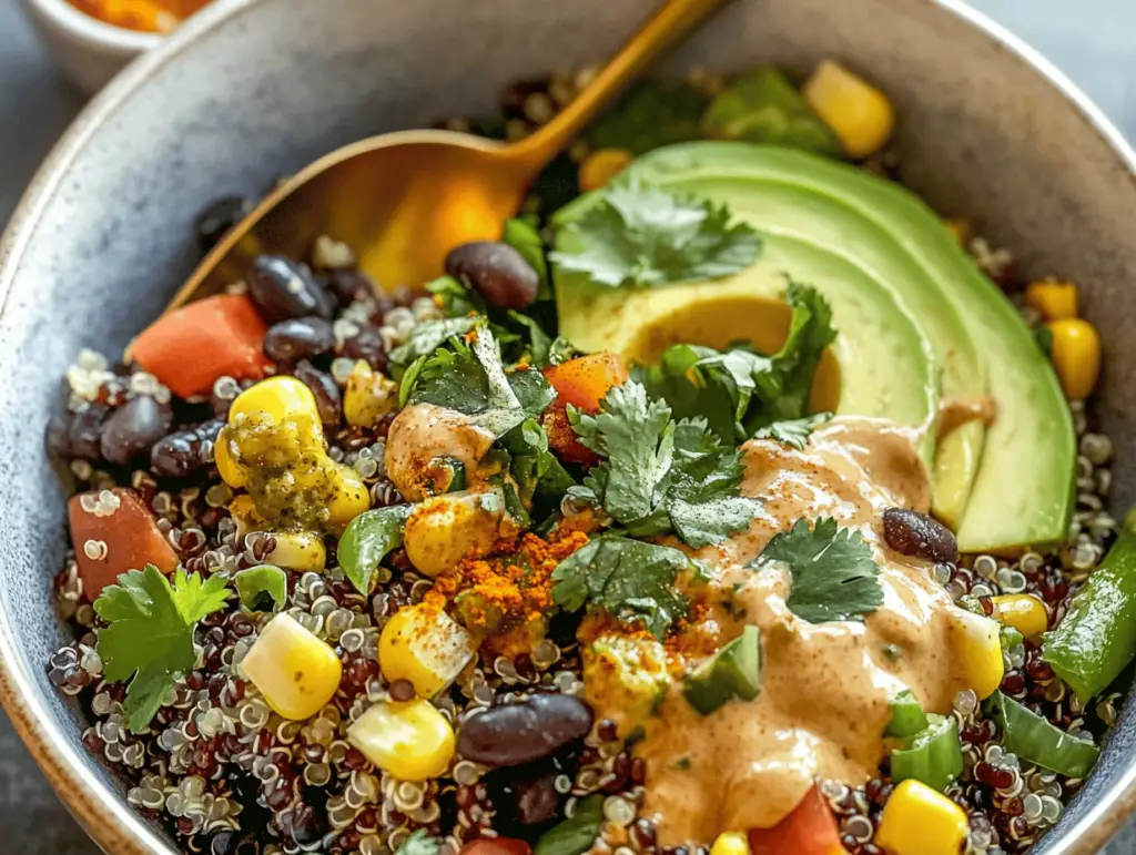 Zesty Quinoa Southwest Salad with Chipotle Dressing