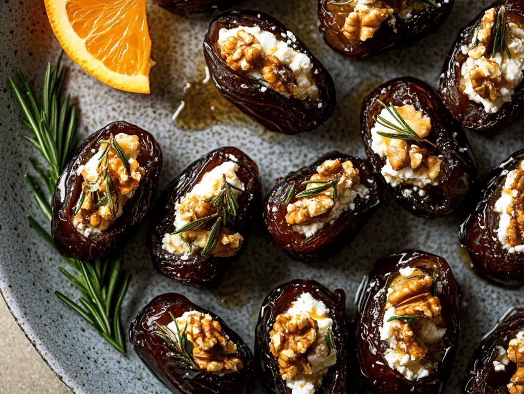 Delicious Roasted Goat Cheese Stuffed Dates