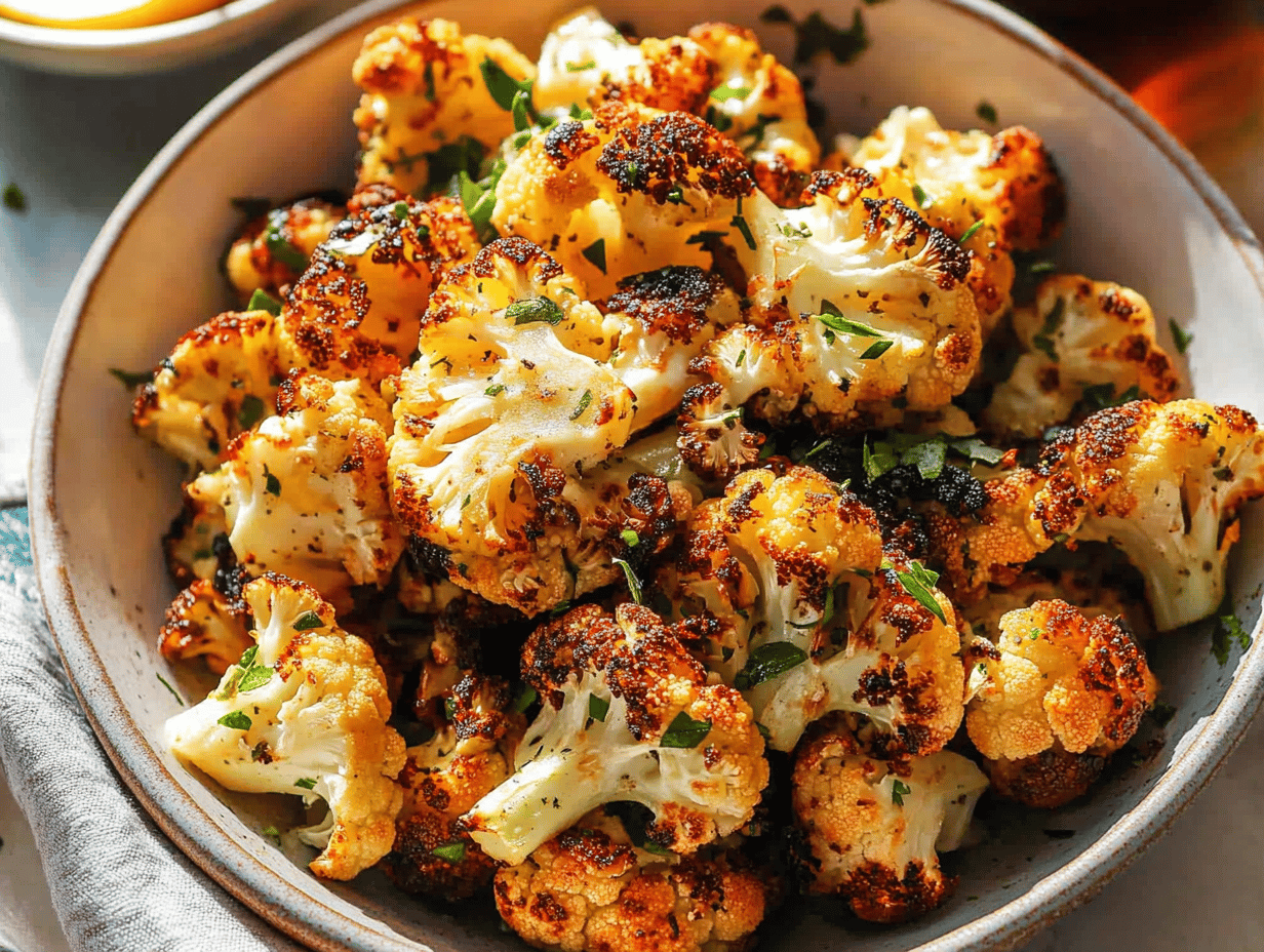 Delicious Garlic-Parmesan Roasted Cauliflower