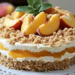 Peach Streusel Cheesecake Bliss