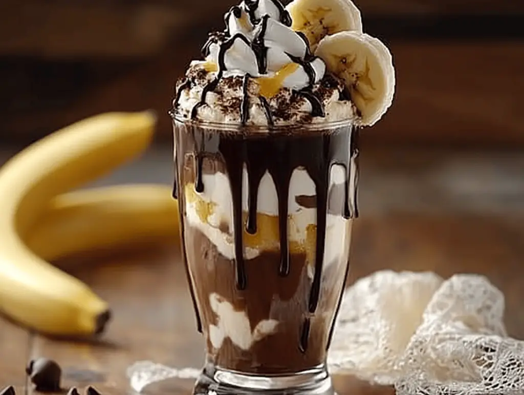 Delicious Banana Caramel Chocolate Frappuccino