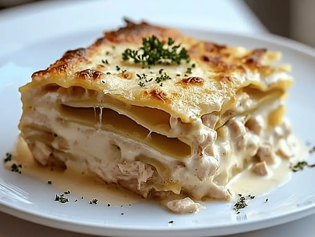 Creamy Chicken Lasagna with White Sauce