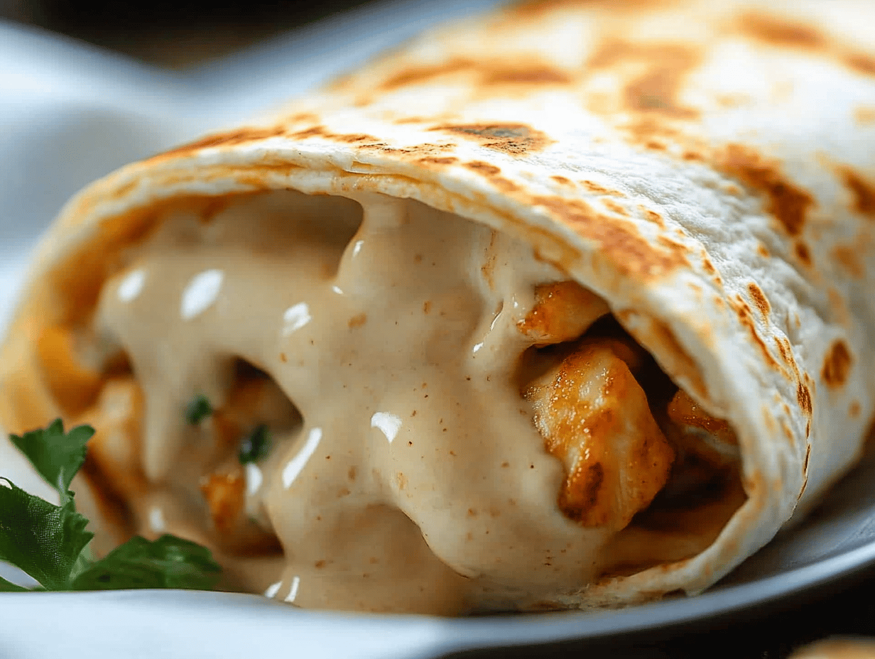 Cheesy Garlic Chicken Wraps