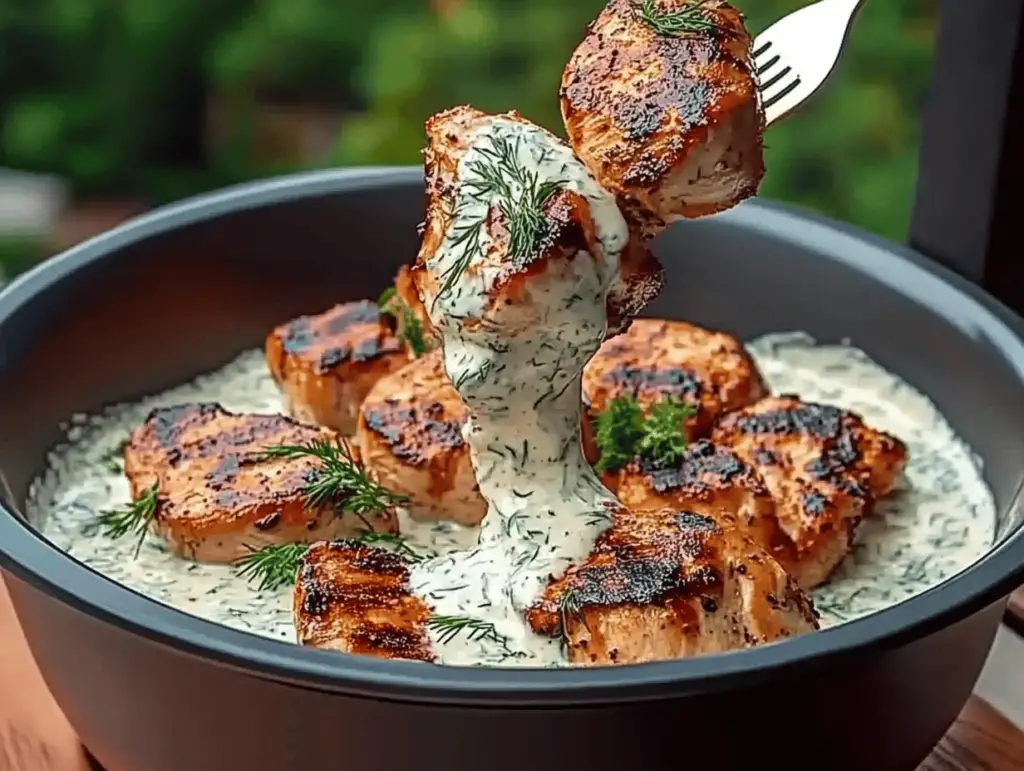 Grilled Chicken with Creamy Dill Sauce