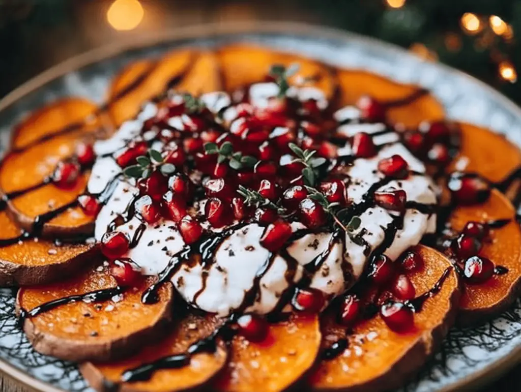 Roasted Sweet Potato & Burrata Christmas Tree Platter