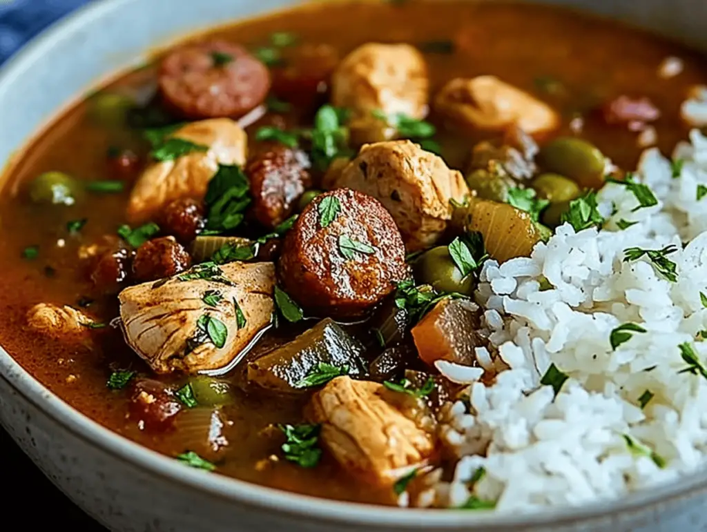 Spicy Cajun Chicken and Andouille Sausage Gumbo