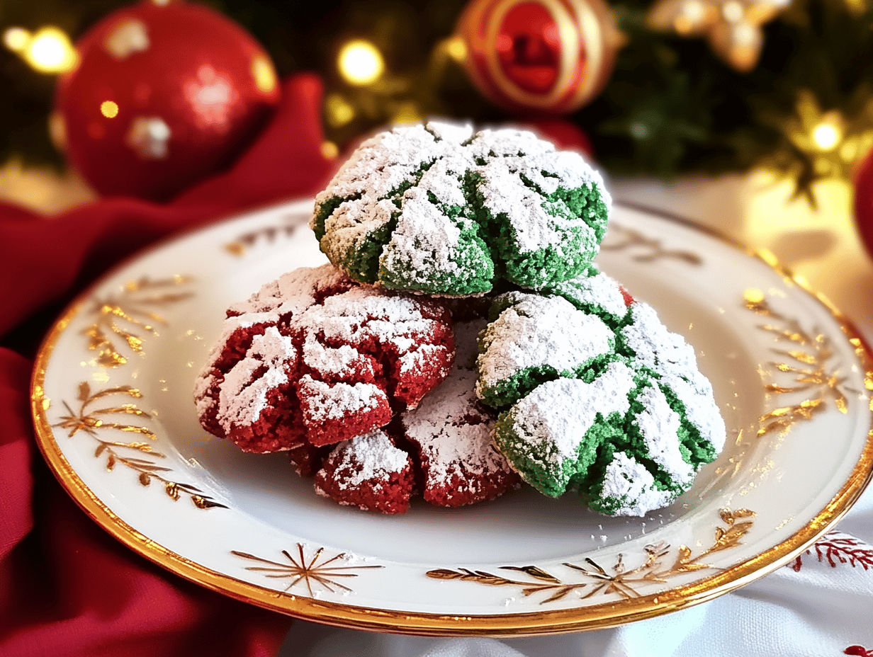 Festive Christmas Crinkle Cookies