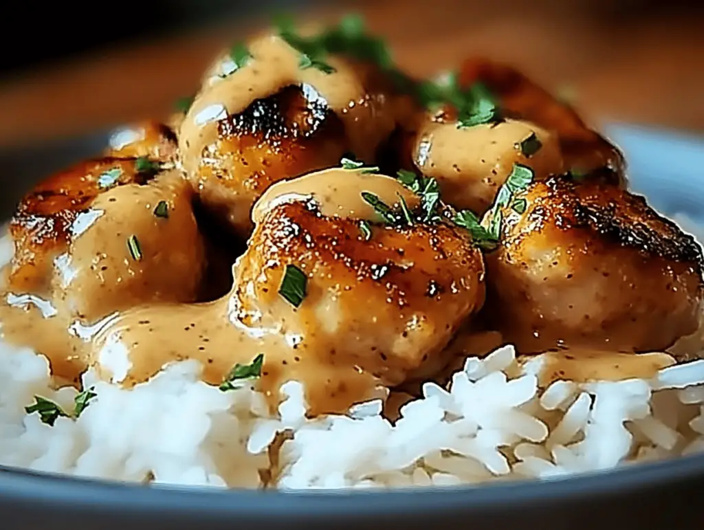 Creamy Smothered Chicken with Rice