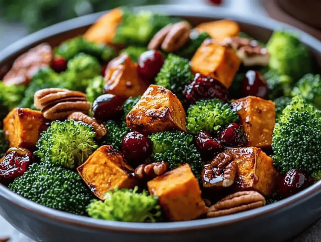 Festive Roasted Sweet Potatoes and Broccoli