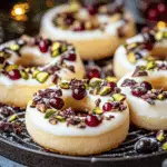 Festive Pistachio Cranberry Shortbread Wreaths