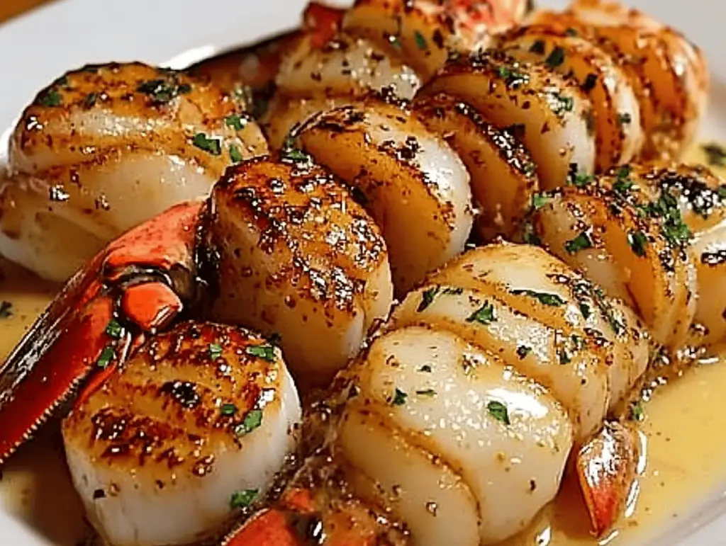 Indulge in Garlic Butter Lobster and Scallops