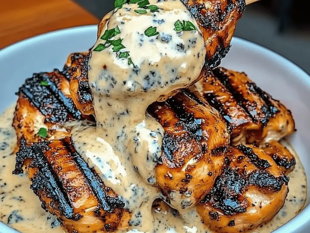 Honey Mustard Grilled Chicken with Blue Cheese Dressing