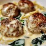 Creamy Spinach Alfredo Chicken Meatballs