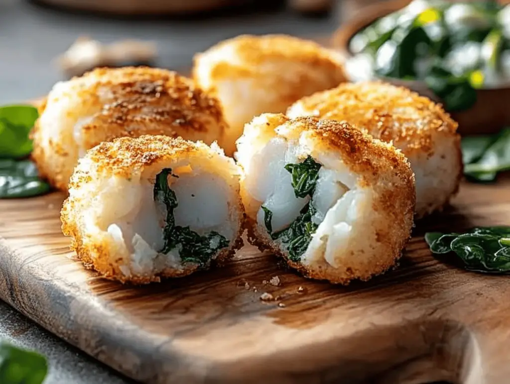 Cheesy Cod and Spinach Cakes