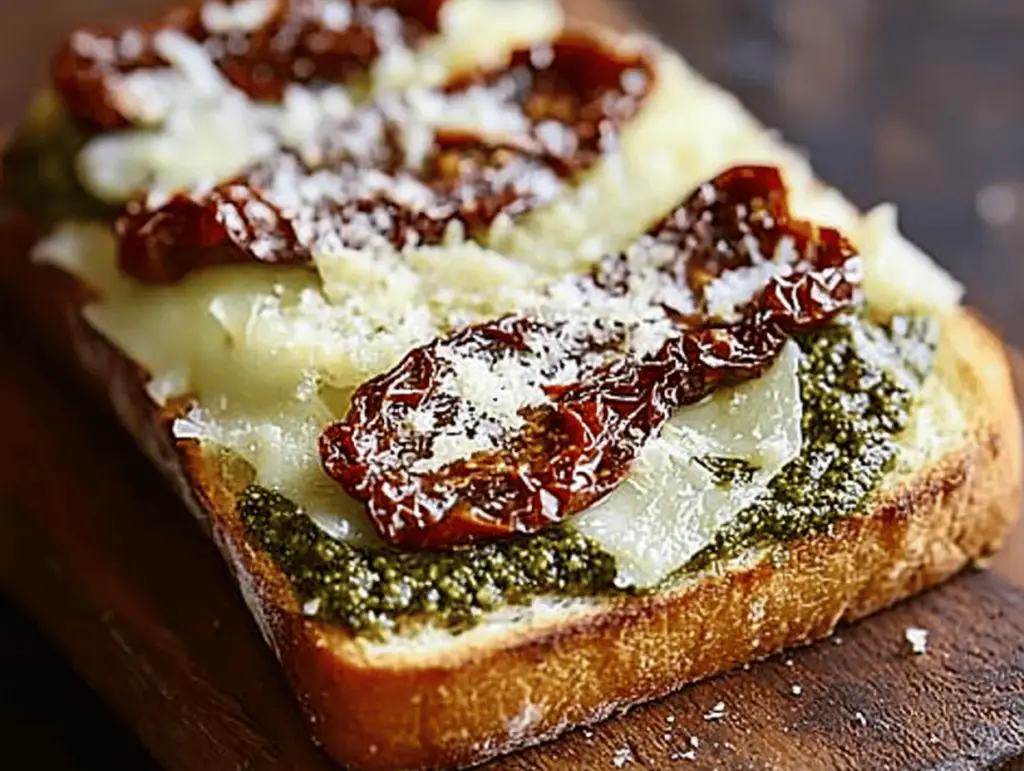 Delicious Parmesan and Pesto Hummus Toast