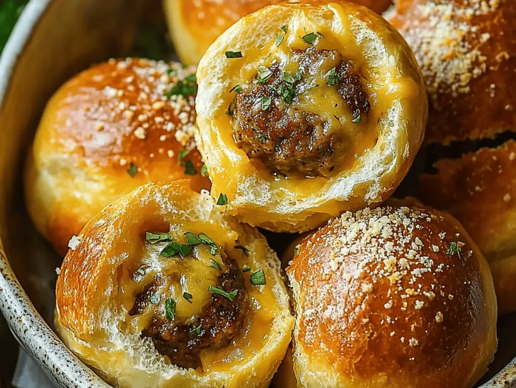 Garlic Parmesan Cheeseburger Bombs