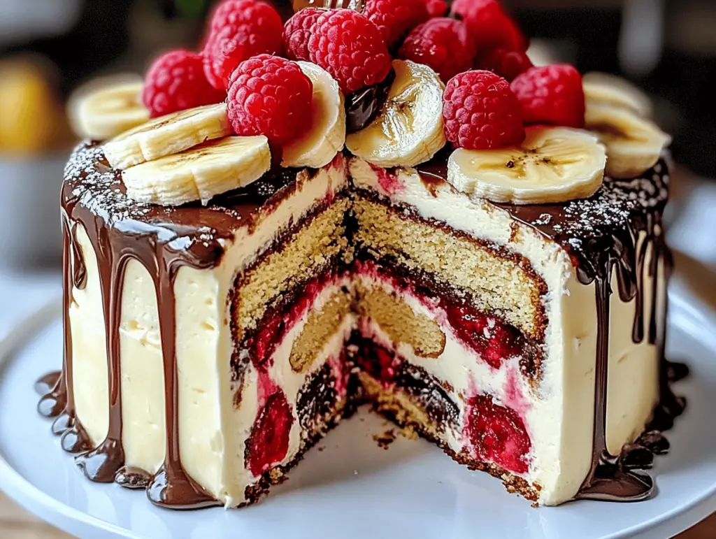 Irresistible Banana Split Cheesecake Cake