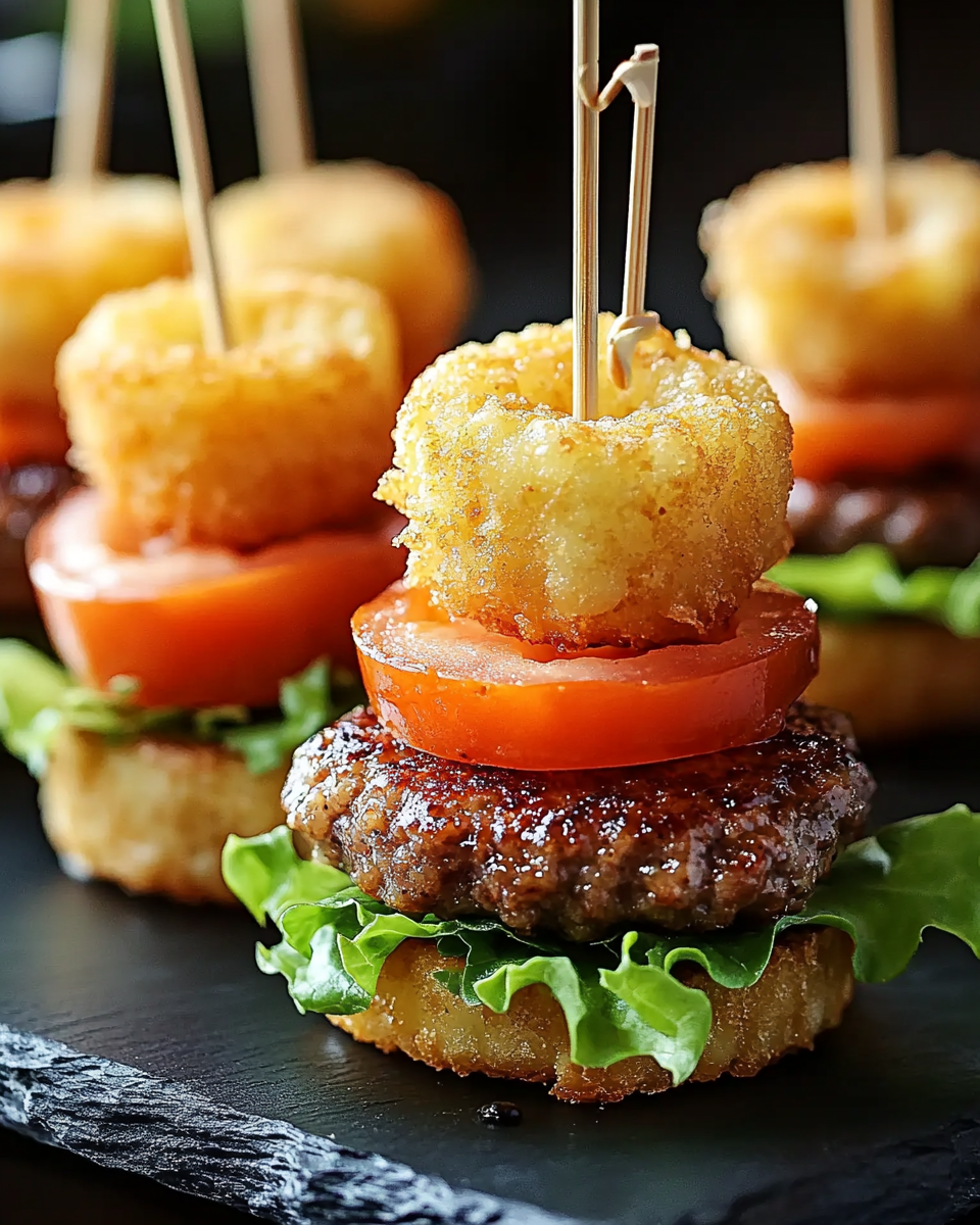 Mini Tater Tot Cheeseburgers