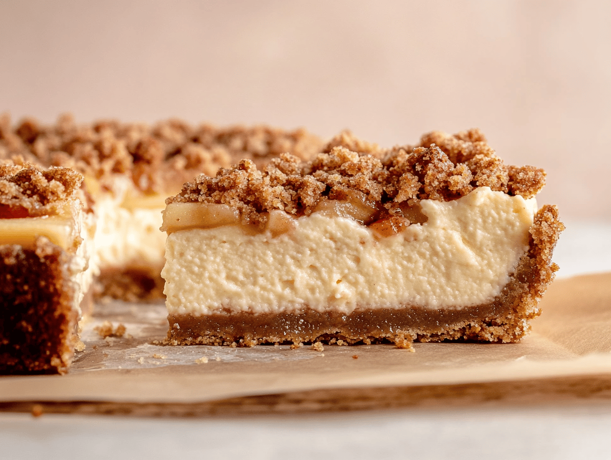 Delicious Apple Crumble Cheesecake