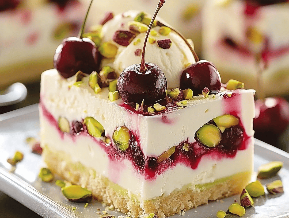 Irresistible Lemon-Lime Cherry Pistachio Cheesecake Bars