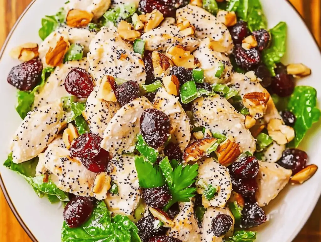 Cranberry Pecan Chicken Salad with Poppy Seed Dressing