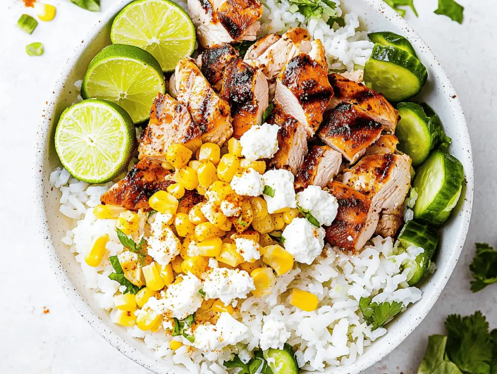 Delicious Street Corn Chicken Rice Bowl