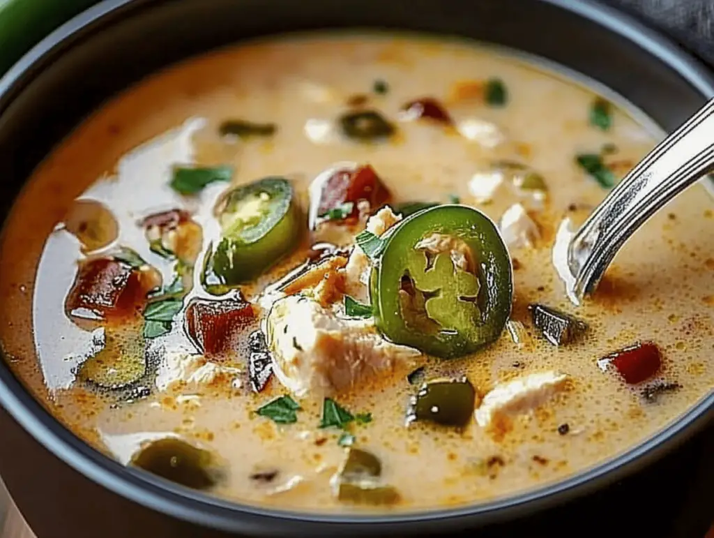 Creamy Jalapeño Popper Chicken Soup