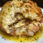 Crab Stuffed Cheddar Bay Biscuits with Lemon Butter