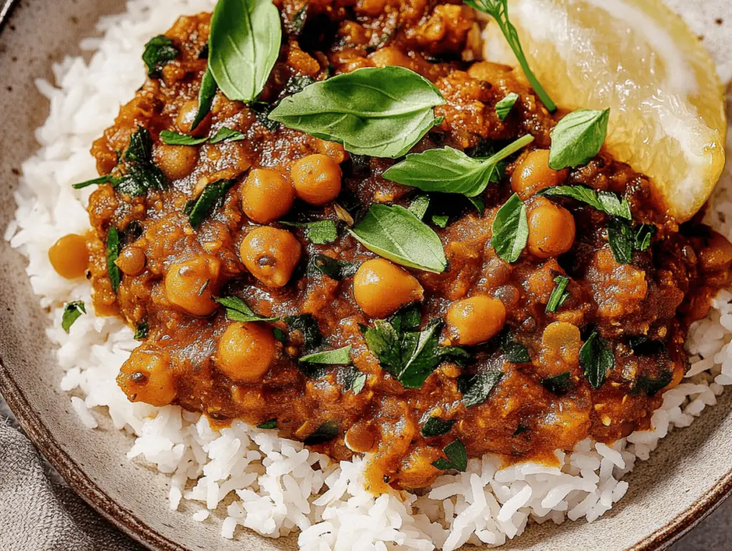 Delicious Pumpkin Lentil Curry with Chickpeas!