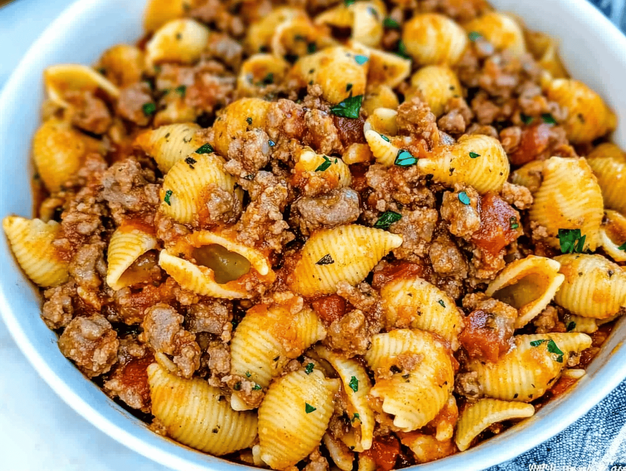 Creamy Beef and Shells: A Family Favorite!